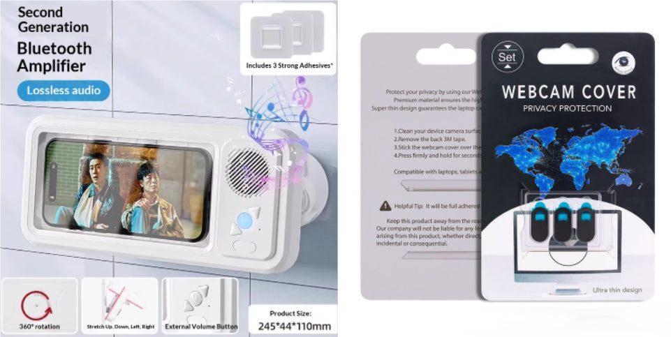 Bathroom Waterproof Mobile Phone Box Bluetooth Speaker Audio Bath TV Stand Mobile Phone Holder 360 Degree Rotation Touch Screen