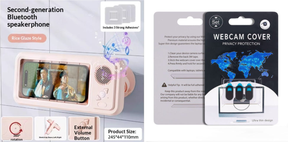 Bathroom Waterproof Mobile Phone Box Bluetooth Speaker Audio Bath TV Stand Mobile Phone Holder 360 Degree Rotation Touch Screen