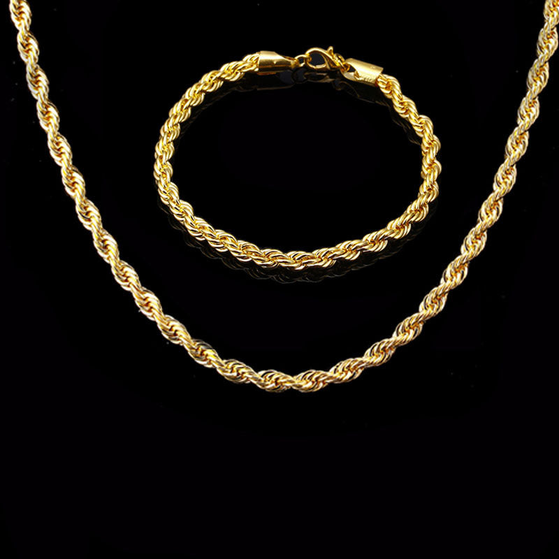 Hip Hop Style Wave Twist Necklace