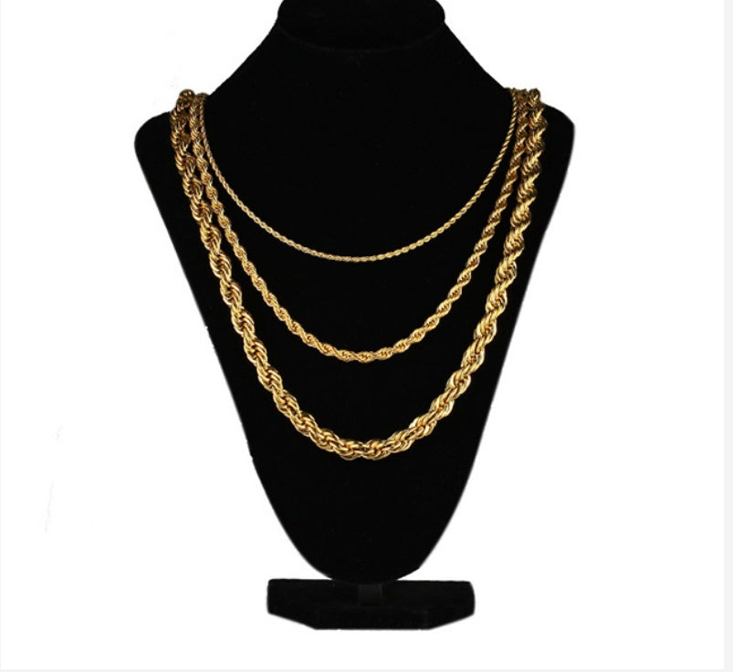 Hip Hop Style Wave Twist Necklace